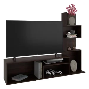 Mesa Para Tv Lugano, Nogal Europeo, Para Televisor Hasta 55 Pulgadas