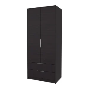 Closet Wend, Wengue, con dos cajones y dos puertas batientes ZF