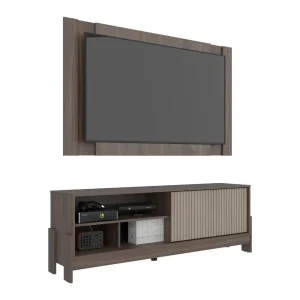 Mesa Para Tv Odell, Milan y Roble Natural, Para Televisor desde 50" a 65"