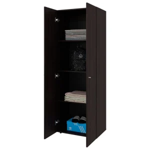 Closet Beico, Nogal y Negro, con dos Puertas Abatibles y cuatro entrepaños ZF