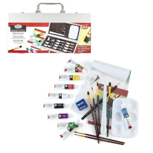 Beginner Watercolor Painting Wooden Box Set  / Set de Acuarelas para Principiantes