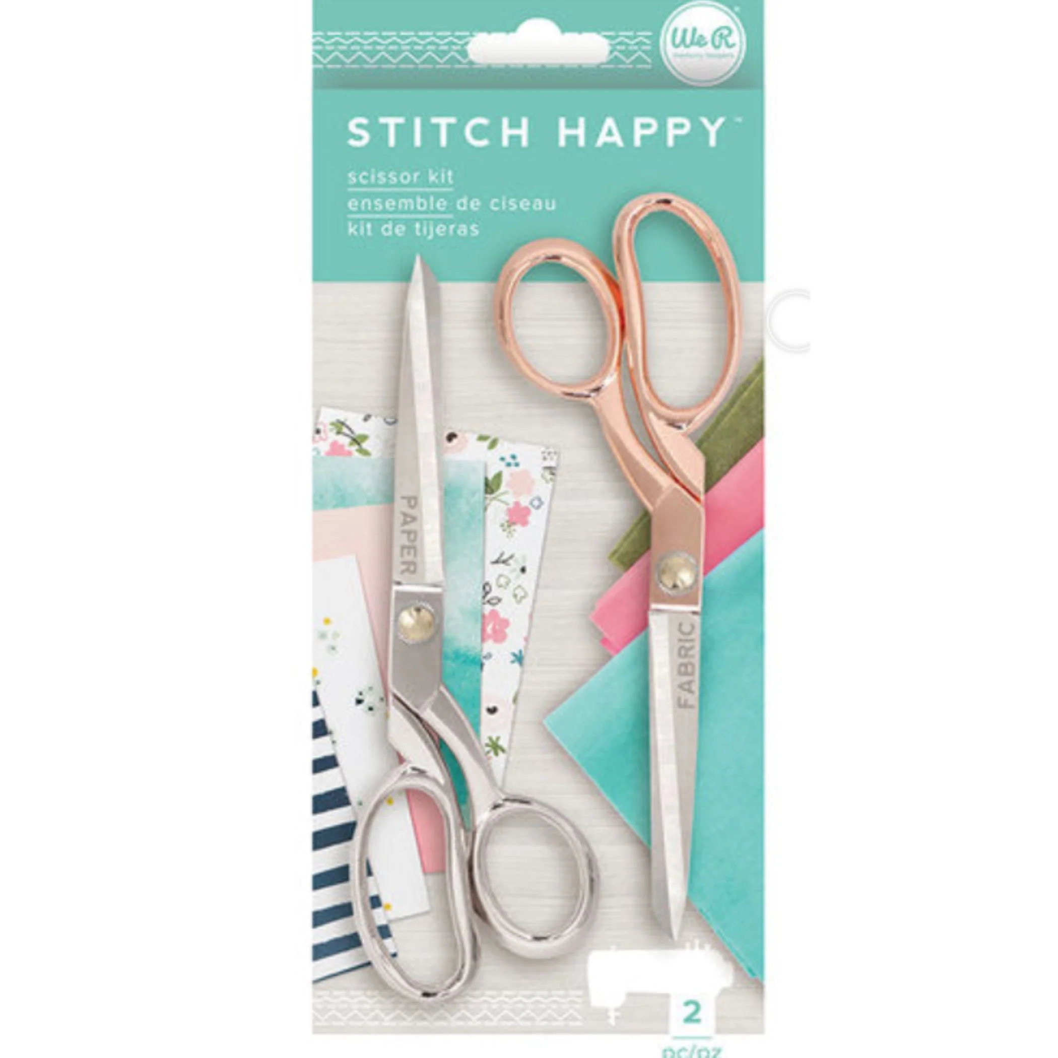 Stitch Happy Collection Scissors / Par de Tijeras Color Oro Rosado y Plata