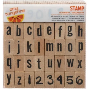 Wooden Alphabet & Numbers Stamps / Set de Sellos de Letras y Números