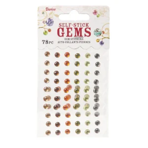 Self-Stick Gems Earth / Piedras Autoadhesivas Tierra (78 piezas)
