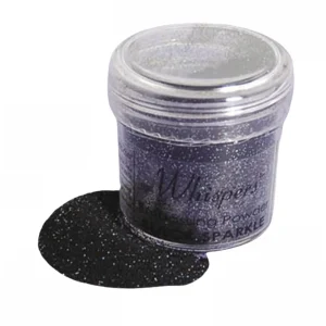 Whispers Glitter Black Sparkle Embossing Powder / Polvo de Relieve Negro Diamantado
