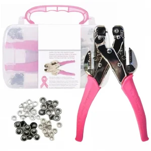 Crop A Dile Pink Kit / Estuche con Perforadora para Ojillos Rosa