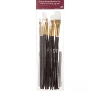 Studio 71 White Nylon Brushes / Pinceles de Nailon blanco