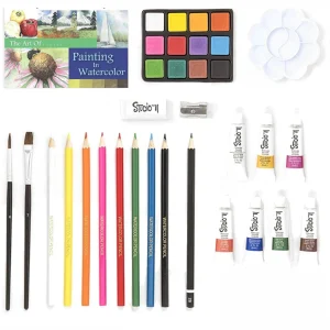 Watercolor Paint Set / Kit de Acuarelas 34 piezas