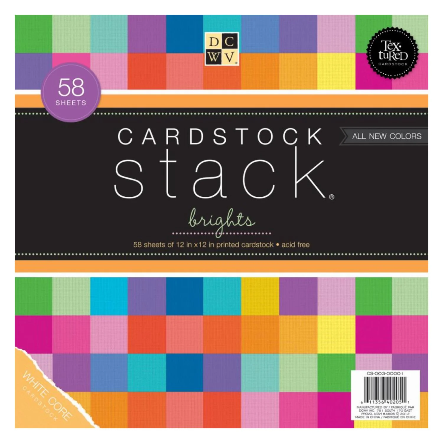 Cardstock Stack Brights / Block de Cartulina Texturizada