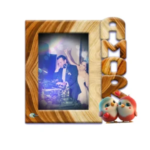 Portarretrato Amor-A1 (20m x 20cm) Color Crema y Madera