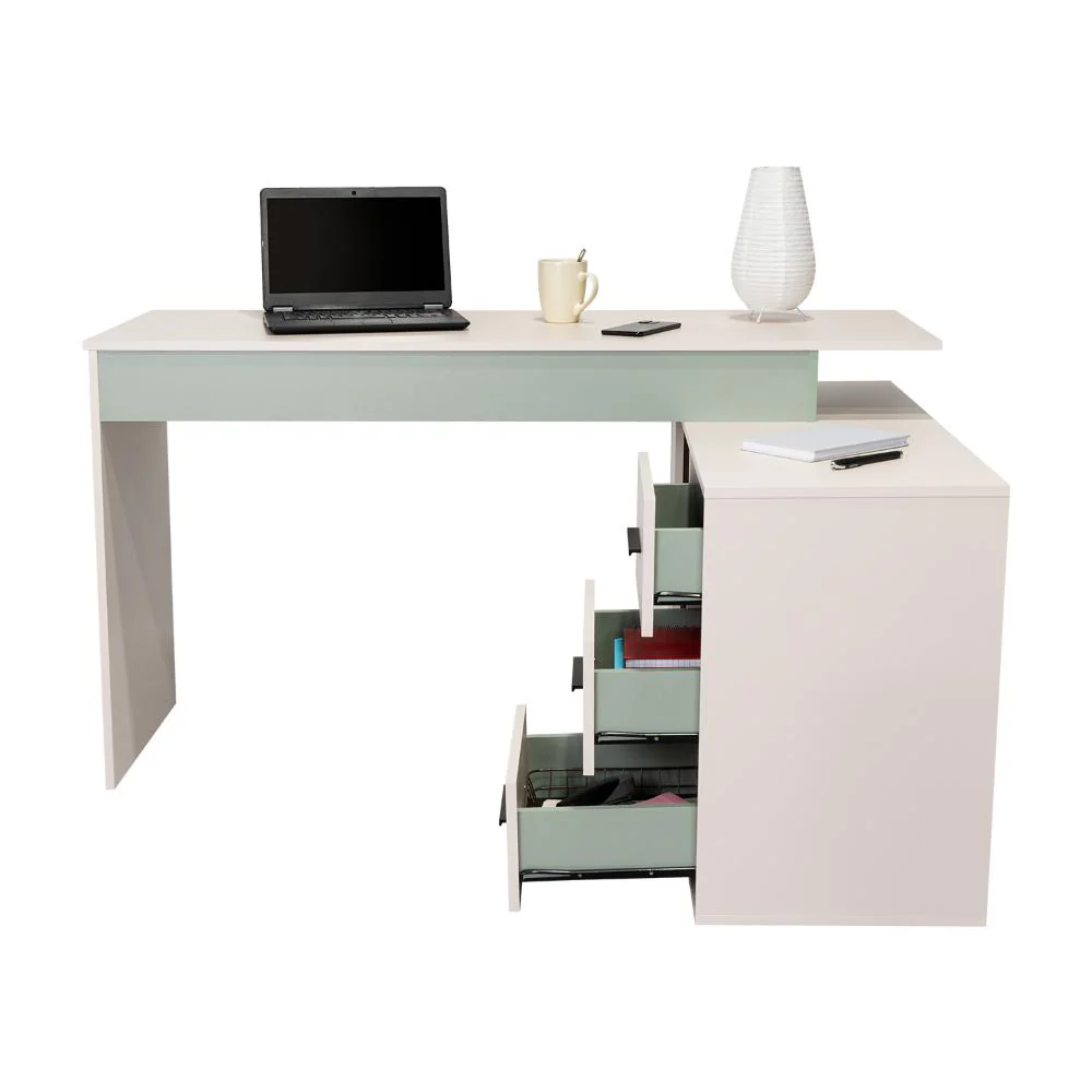 Escritorio en L Up, Carpi y Agave, cuenta con un amplio especio de trabajo - Imagen 4