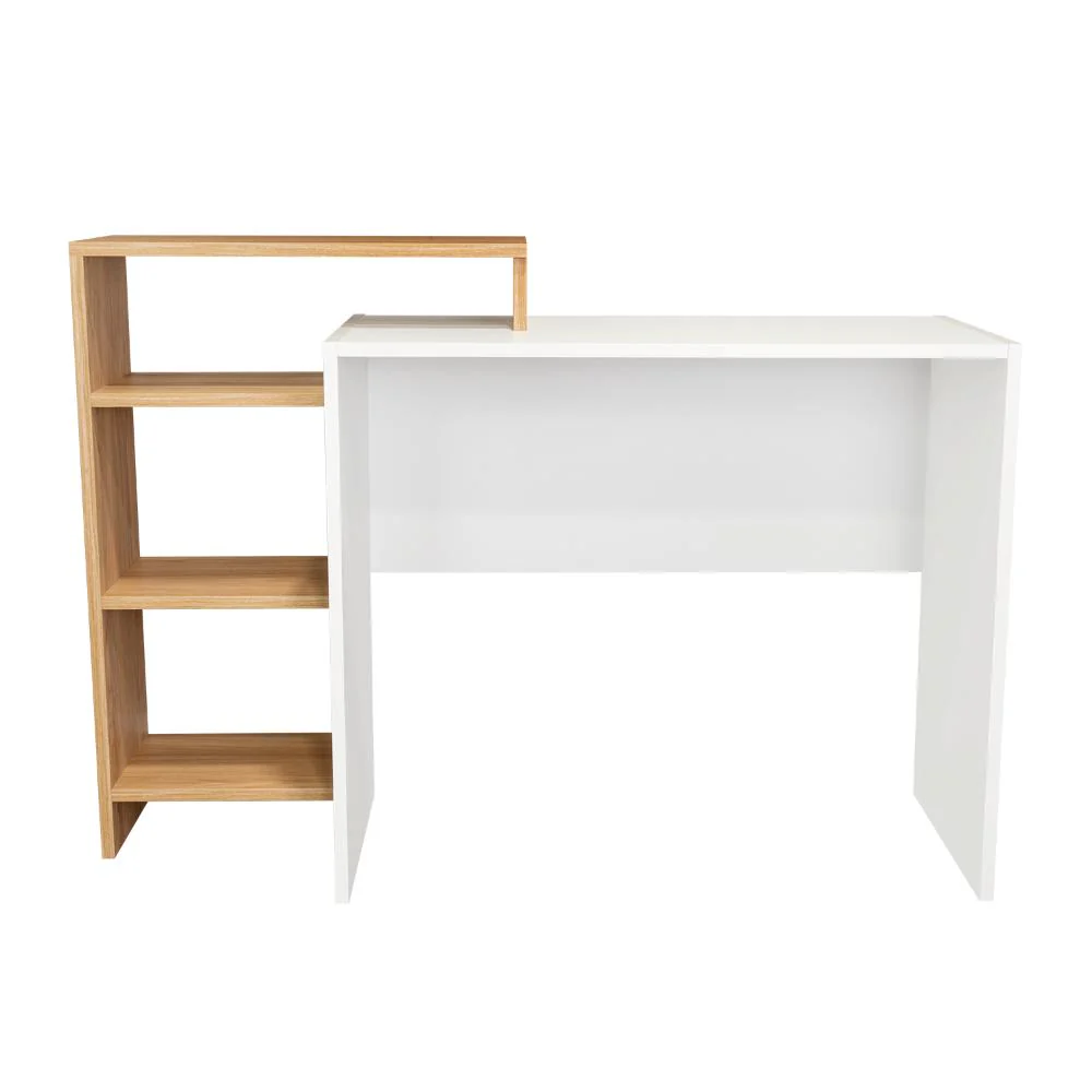 Escritorio Estelar Plus, Café Claro y Blanco, cuenta con tres entrepaños laterales - Imagen 3