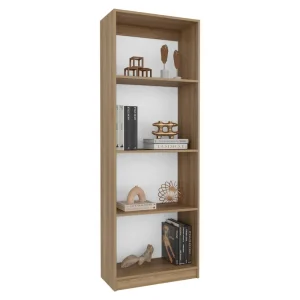 Biblioteca Home, Fresno Europeo y Blanco Duqueza, con Cuatro Entrepaños ZF