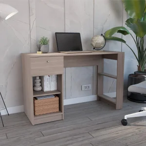 Escritorio Esmery, Bardolino, con un cajón y facil armado