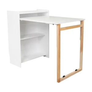 Escritorio Plegable Lesli, Blanco Duqueza, con un diseño funcional y practico