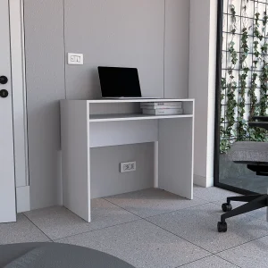 Escritorio Estelar, Blanco Duqueza, cuenta con un entrepaño