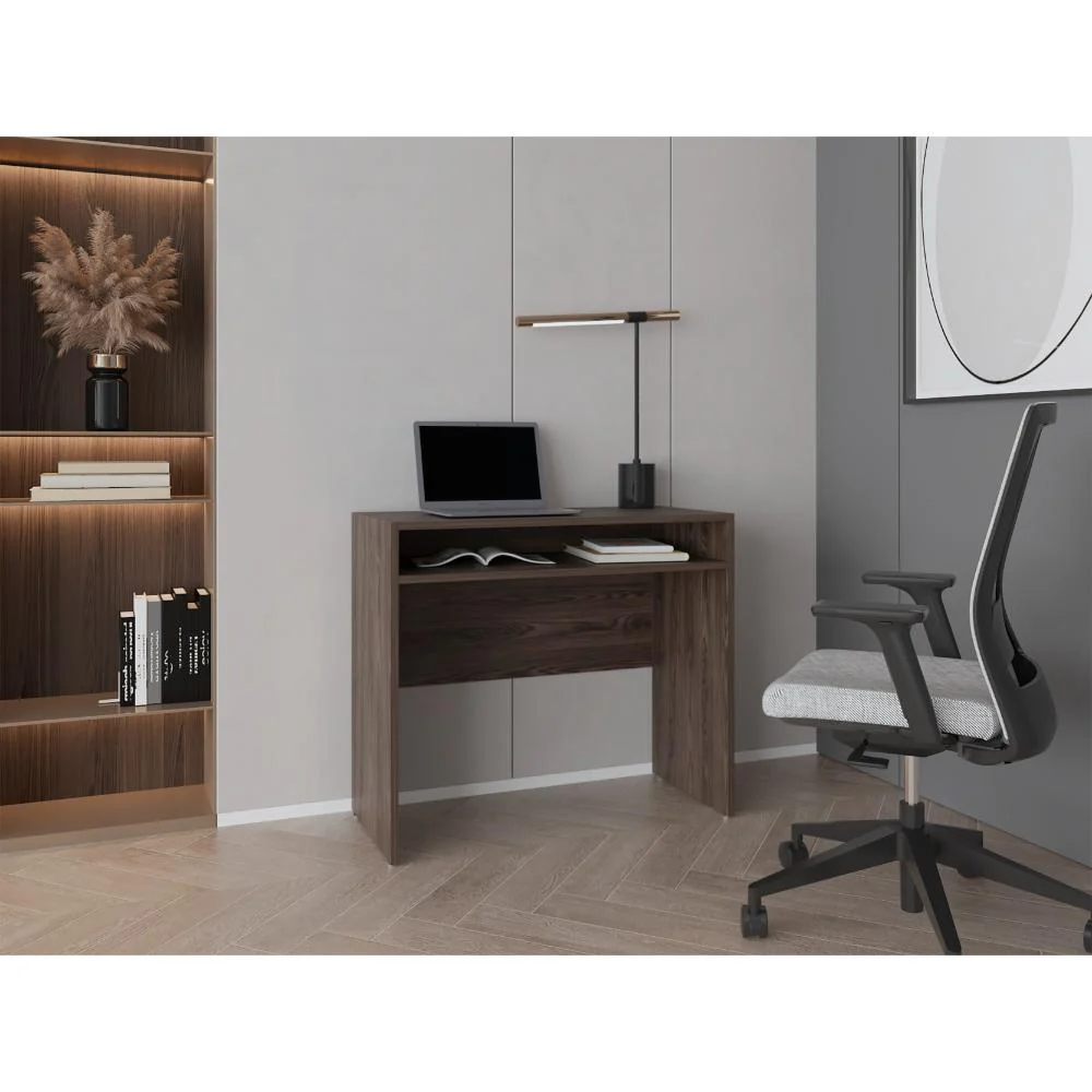 Escritorio Estelar, Chocolate, cuenta con un entrepaño - Imagen 3