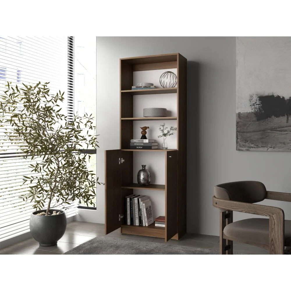 Biblioteca Home, Fresno Europeo, con Cinco Entrepaños y Dos puertas ZF - Imagen 4