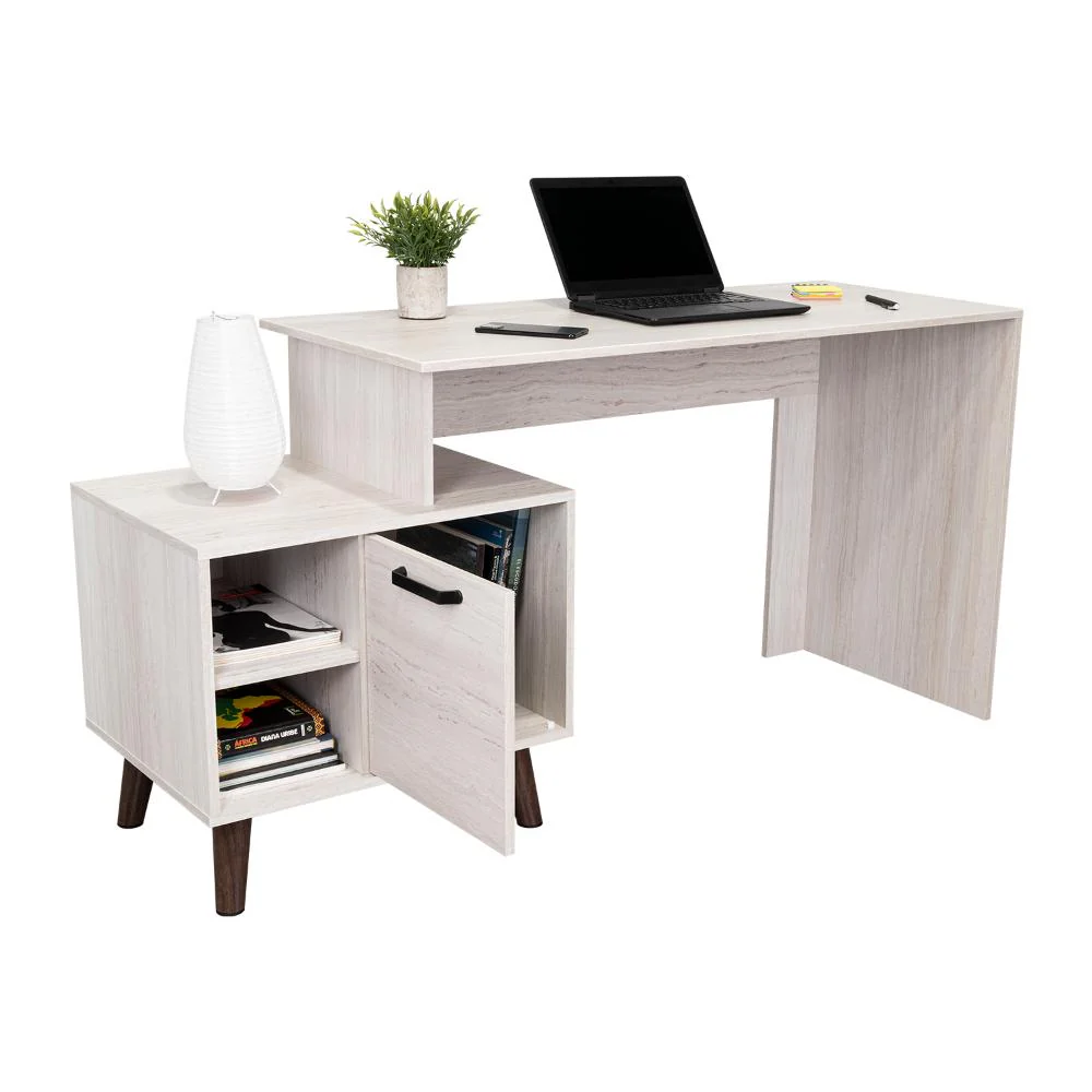 Escritorio Lera, Tivoli, con puerta batiente para almacenar libros - Imagen 2