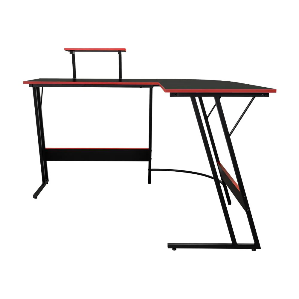 Escritorio Gamer en L, Negro y Rojo, cuenta con espacio para mas de una pantalla - Imagen 7