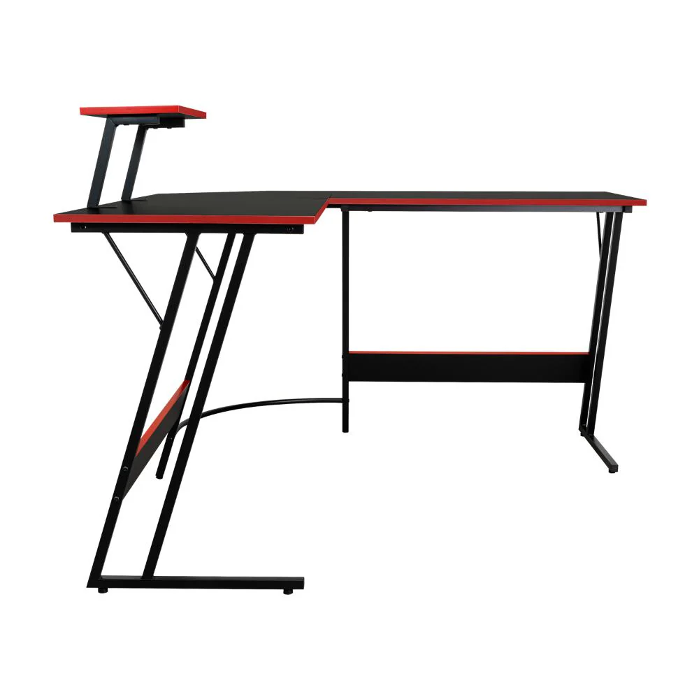 Escritorio Gamer en L, Negro y Rojo, cuenta con espacio para mas de una pantalla - Imagen 6
