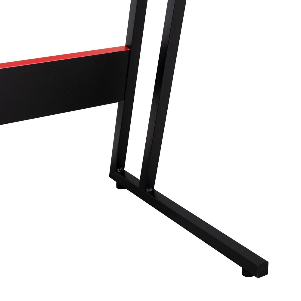 Escritorio Gamer en L, Negro y Rojo, cuenta con espacio para mas de una pantalla - Imagen 8