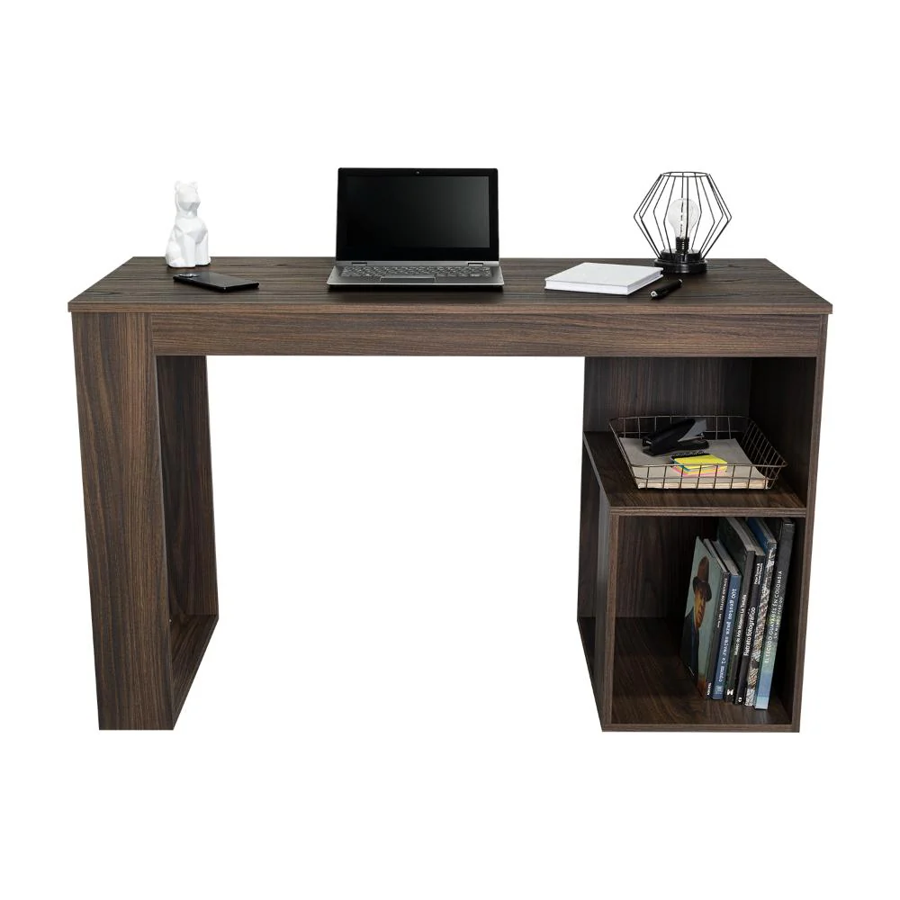 Escritorio Cuera, Nogal Europeo, con pasacables para articulos electronicos - Imagen 2