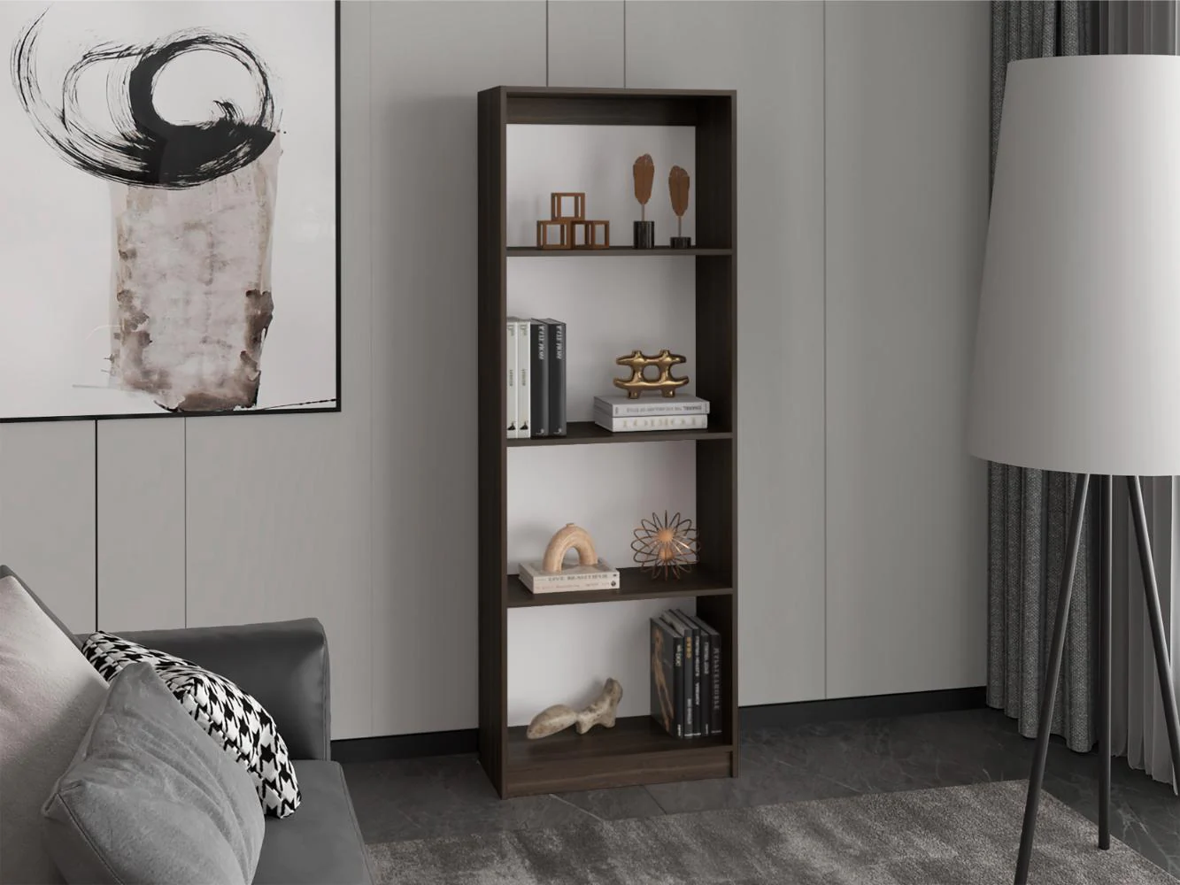 Biblioteca Home, Milan y Blanco Duqueza, con Cuatro Entrepaños - Imagen 3