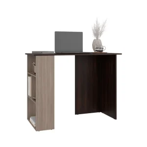 Escritorio Biblioteca Avis, Nogal y Bardolino, con espacio para guardar objetos