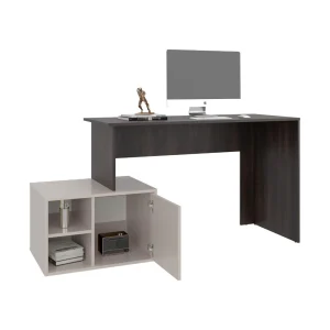 Escritorio Renens, Nogal y Capri, con Entrepaños y Cajon