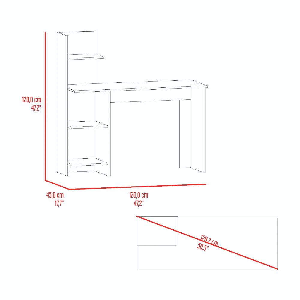 Escritorio Vilna, Grafito, con Amplia Superficie de Trabajo Madera RH - Imagen 8