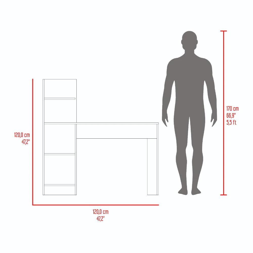 Escritorio Vilna, Grafito, con Amplia Superficie de Trabajo Madera RH - Imagen 6