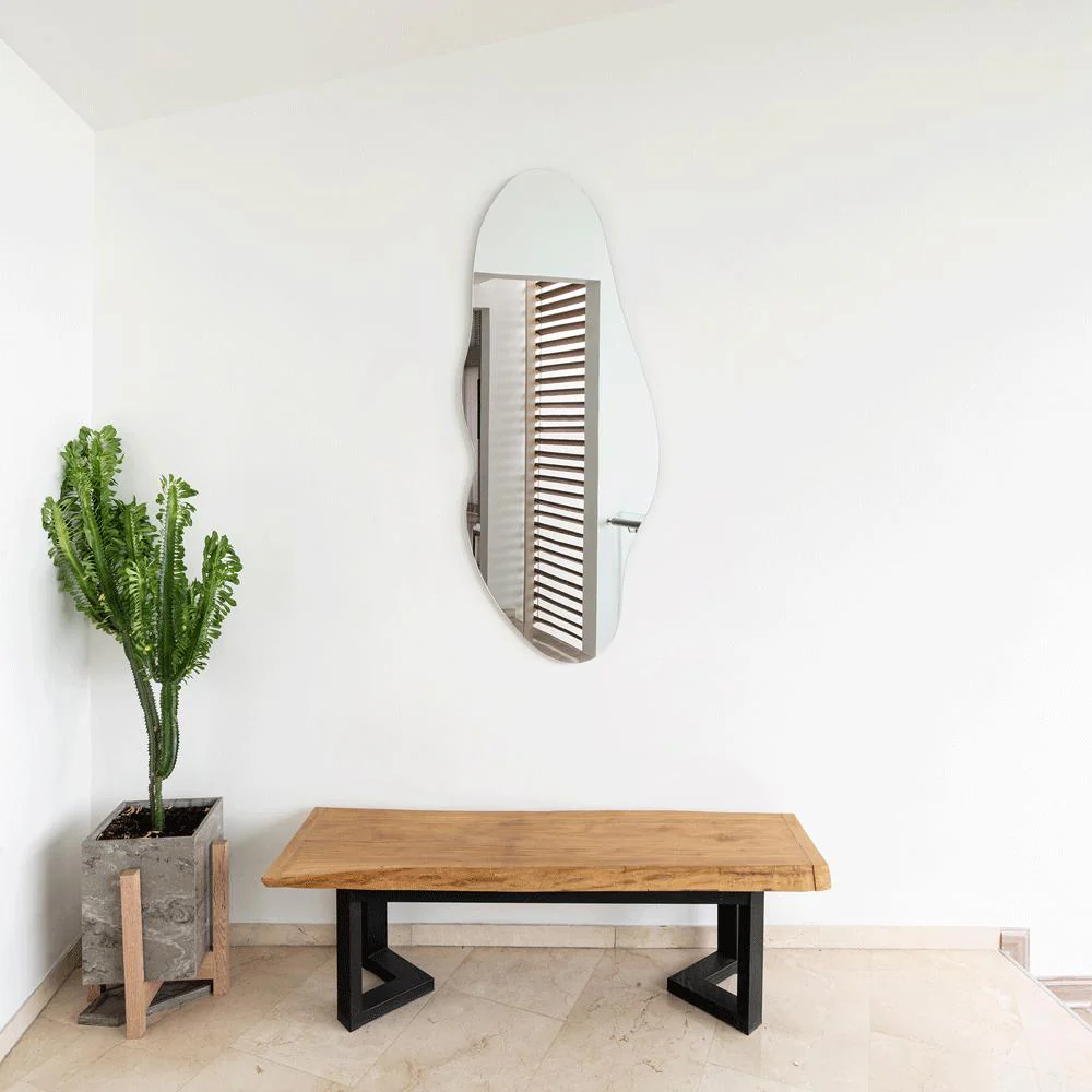 Espejo Irregular Blue, Gris, Diseño Moderno - Imagen 6