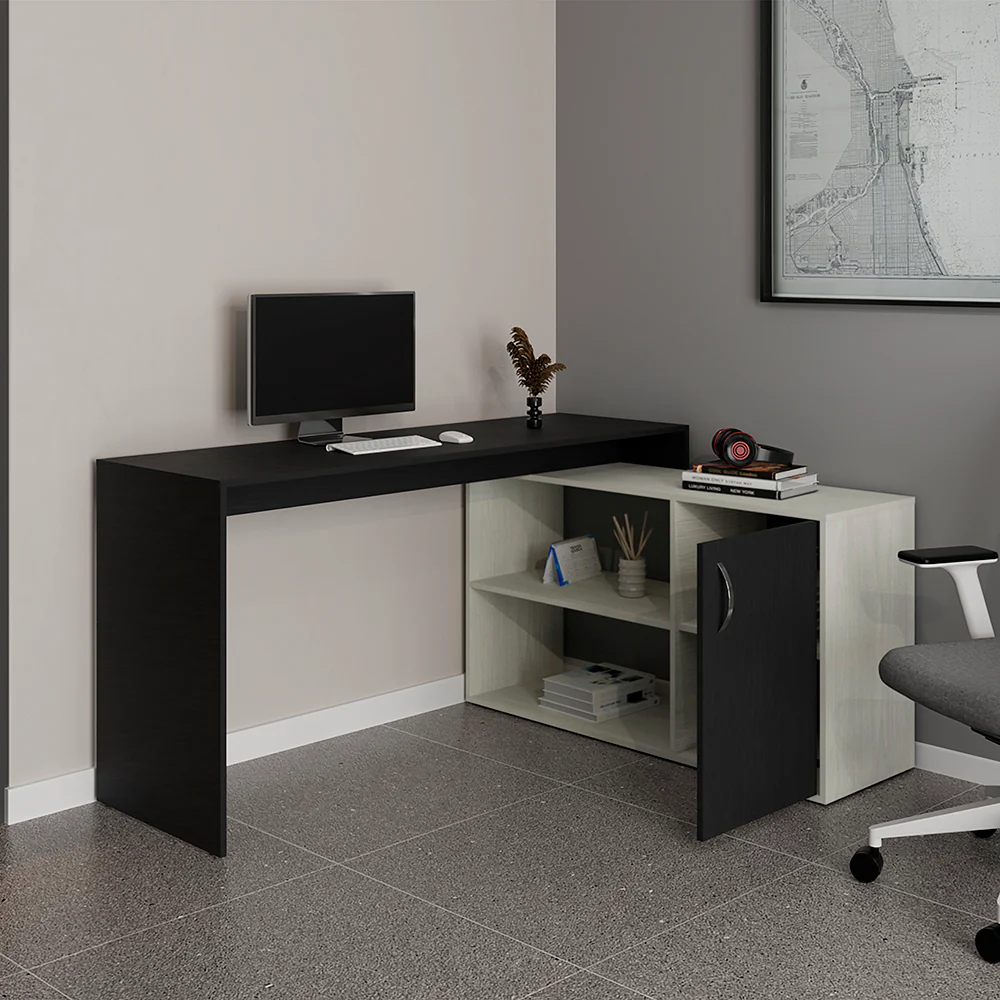 Escritorio En L Axis, Wengue y Blanco Artiko - Imagen 2