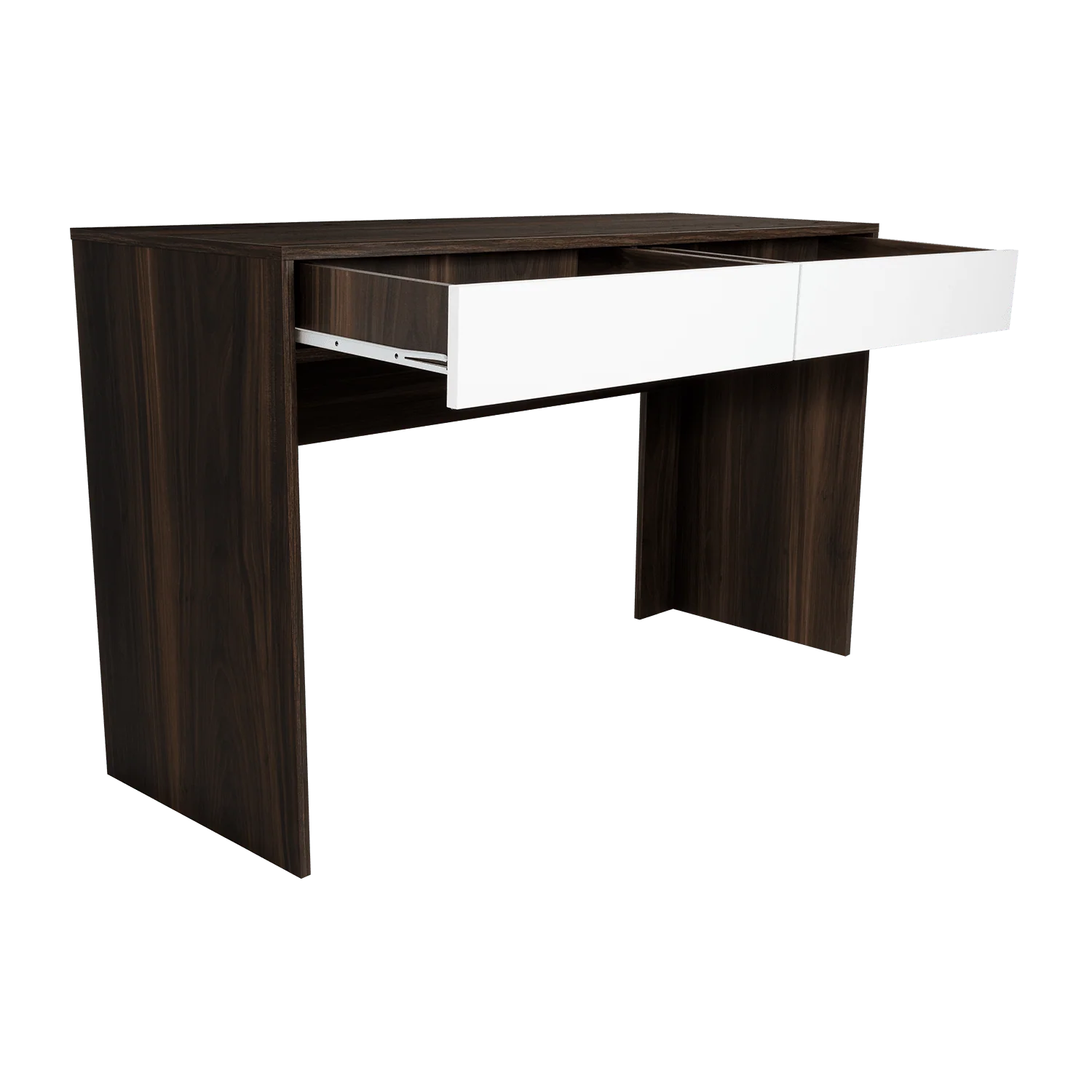 Escritorio Mantis, Nogal y Blanco, con Dos Cajones - Imagen 6