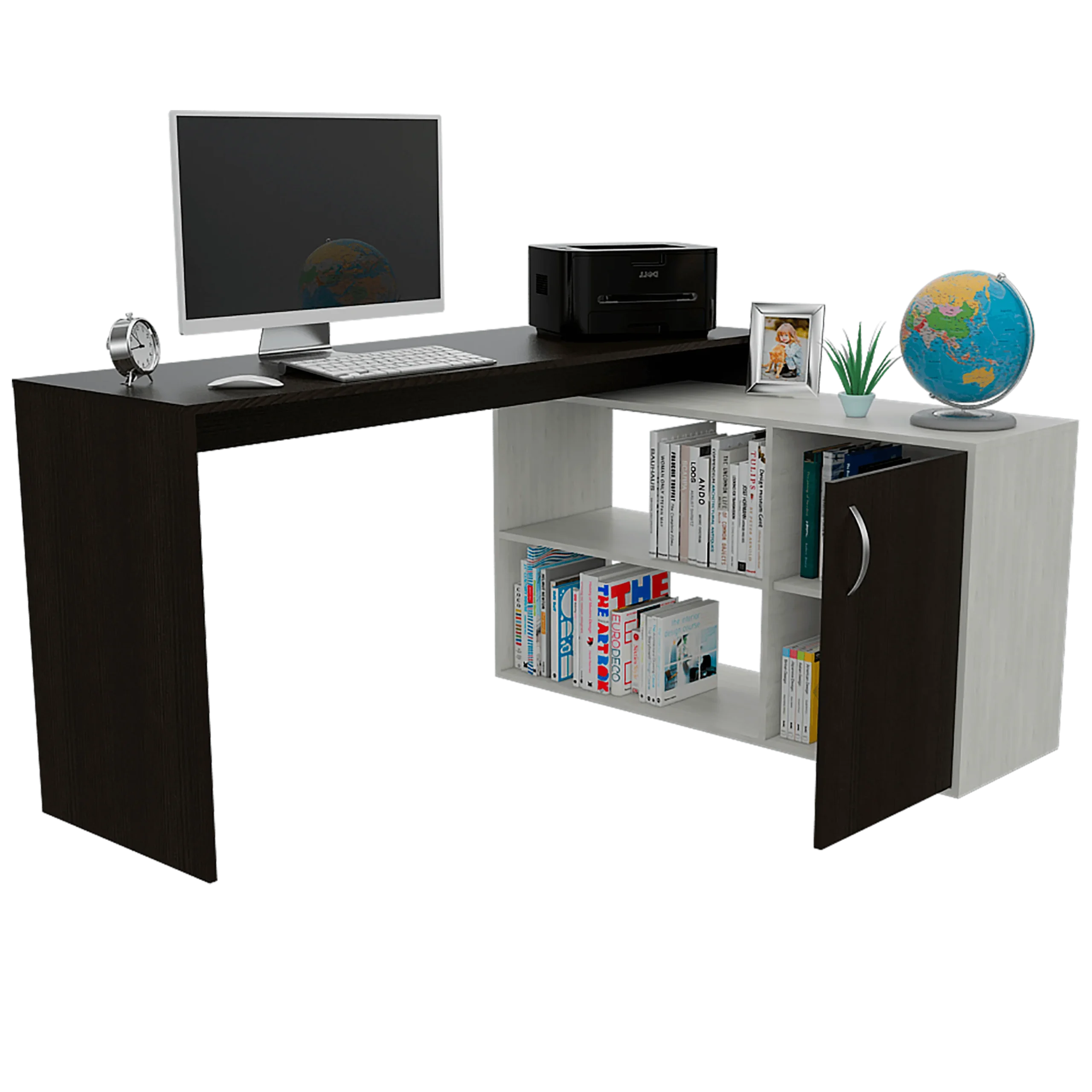 Escritorio En L Axis, Wengue y Blanco Artiko - Imagen 3