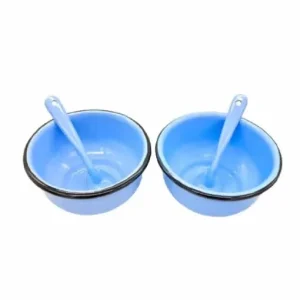 Combo peltre set de 2 tazas y 2 cucharas lila CHE3