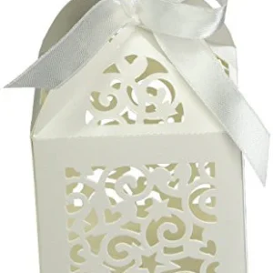 Favor Box with Pearl Ribbon Ties / Cajitas con Moño Brillante