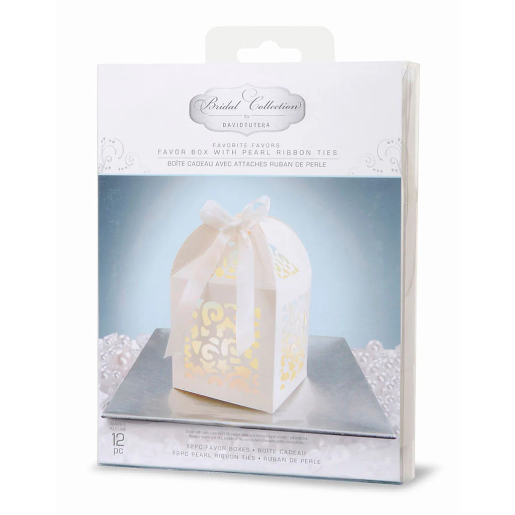 Favor Box with Pearl Ribbon Ties / Cajitas con Moño Brillante - Imagen 2