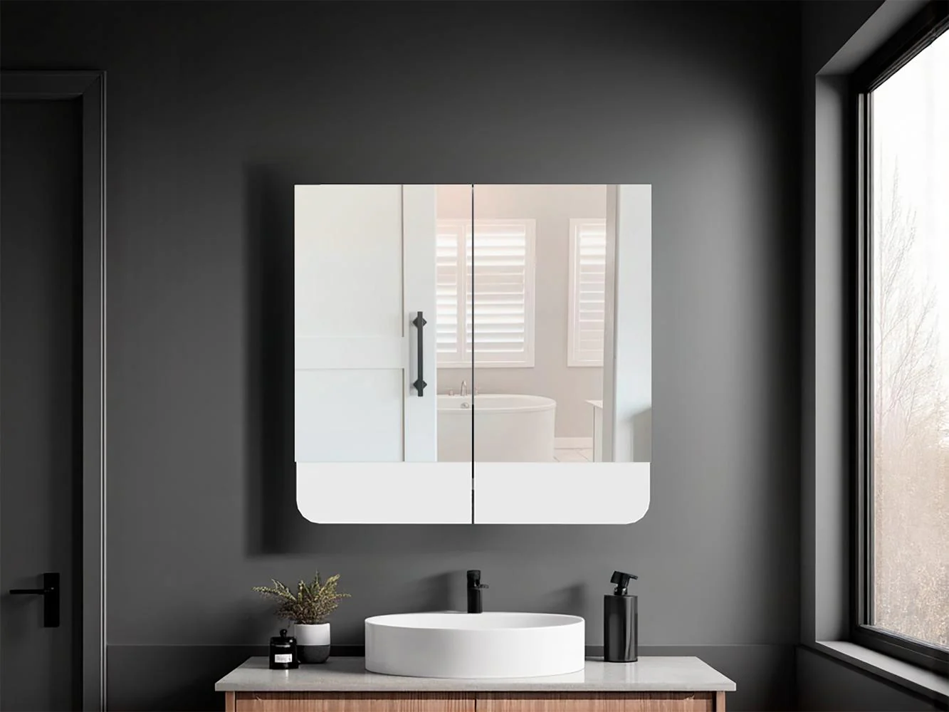 Gabinete de Baño Alondra, Kronos Blanco, con Dos Puerta Batibles y Dos Espejos ZF - Imagen 5