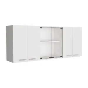 Gabinete Superior Vega, Blanco Duqueza, con amplio espacios espacios para guardar utensilios de cocina