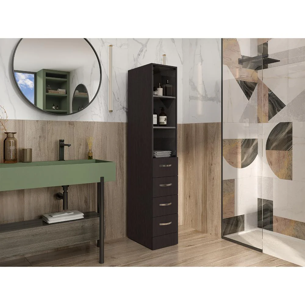 Organizador de Baño Picasso, Wengue, con Cuatro Cajones Deslizables ZF - Imagen 2