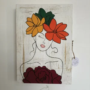 Organizador para Accesorios Rostro, 35x50 cm pintado a mano