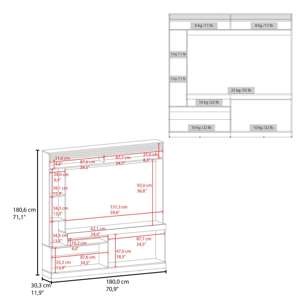 Mesa Para Tv Roy, Nogal Europeo, con Espacio Para Televisor de 50 Pulgadas ZF - Imagen 8