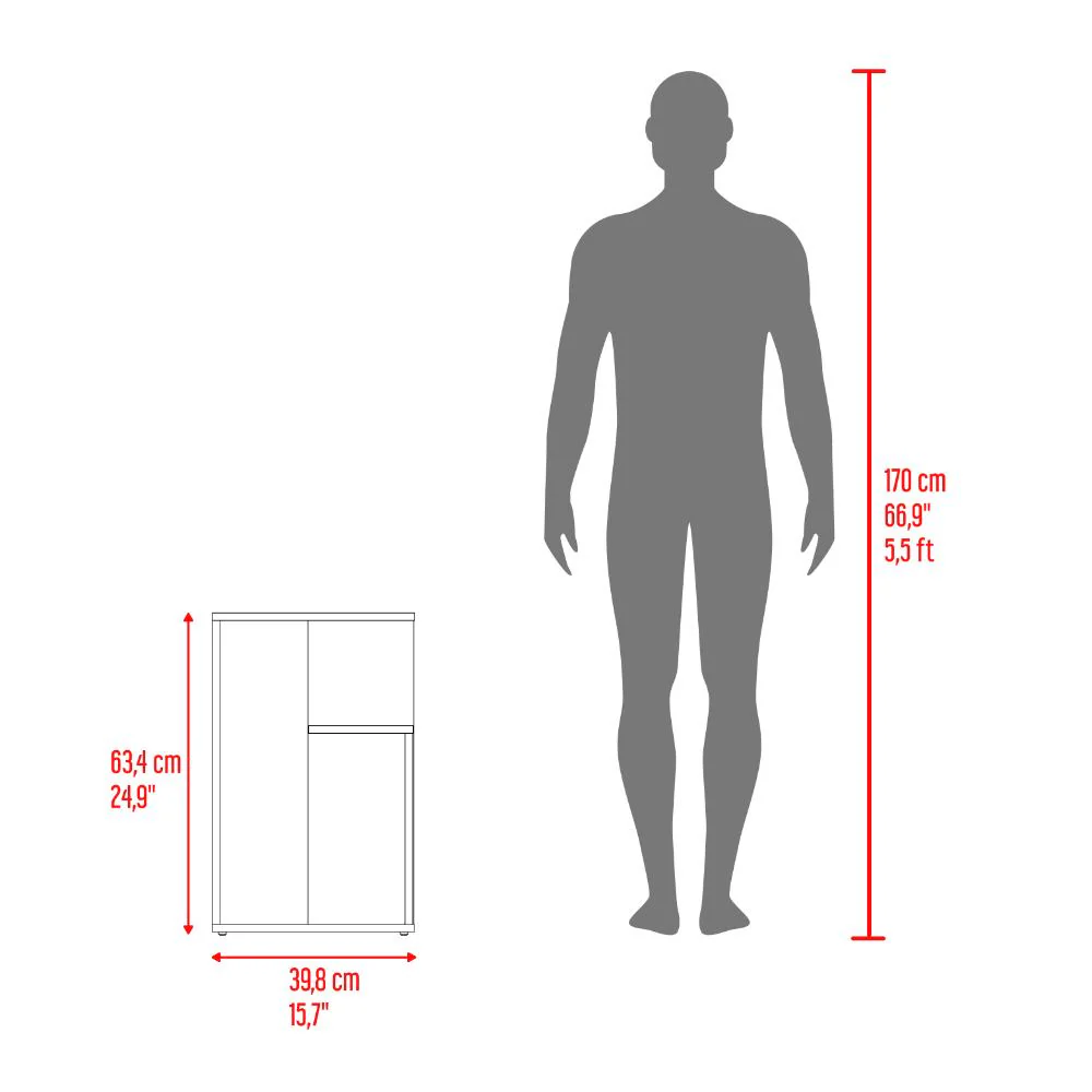 Mesa Auxiliar Evert, Piedra y nevado, con diseño moderno y espacio para ubicar objetos - Imagen 8