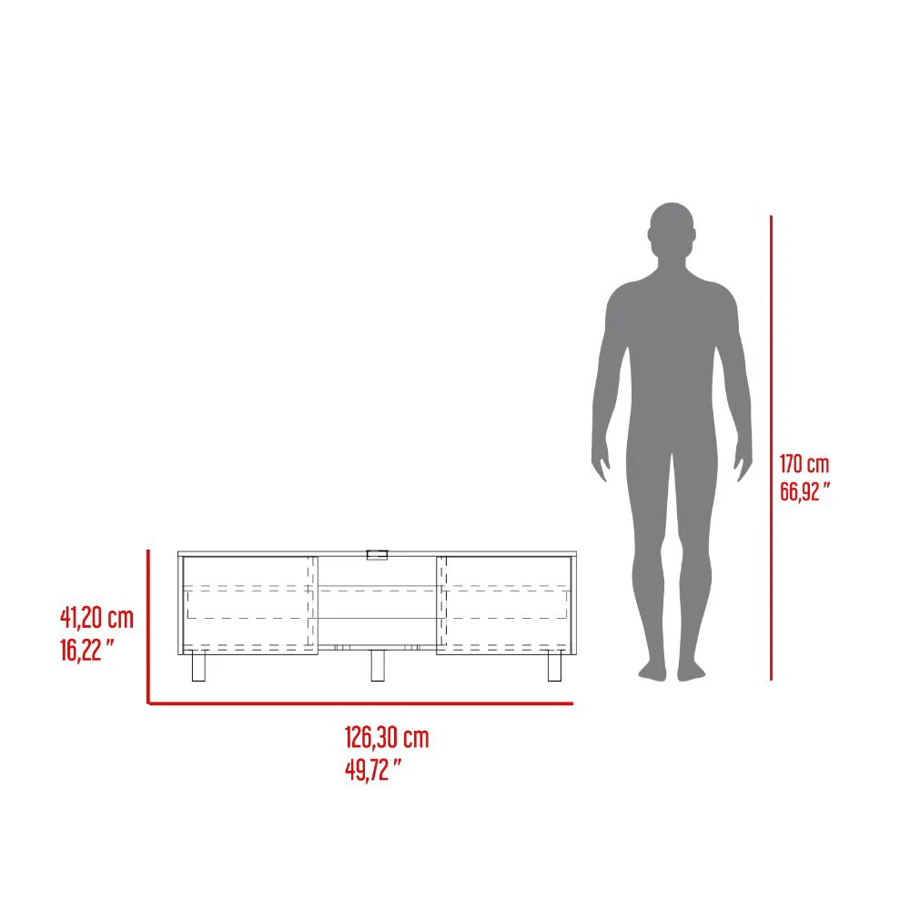 Mesa Para Tv Lazio, Fresno Europeo, Para Televisor Hasta 50 Pulgadas Con dos Puertas - Imagen 7
