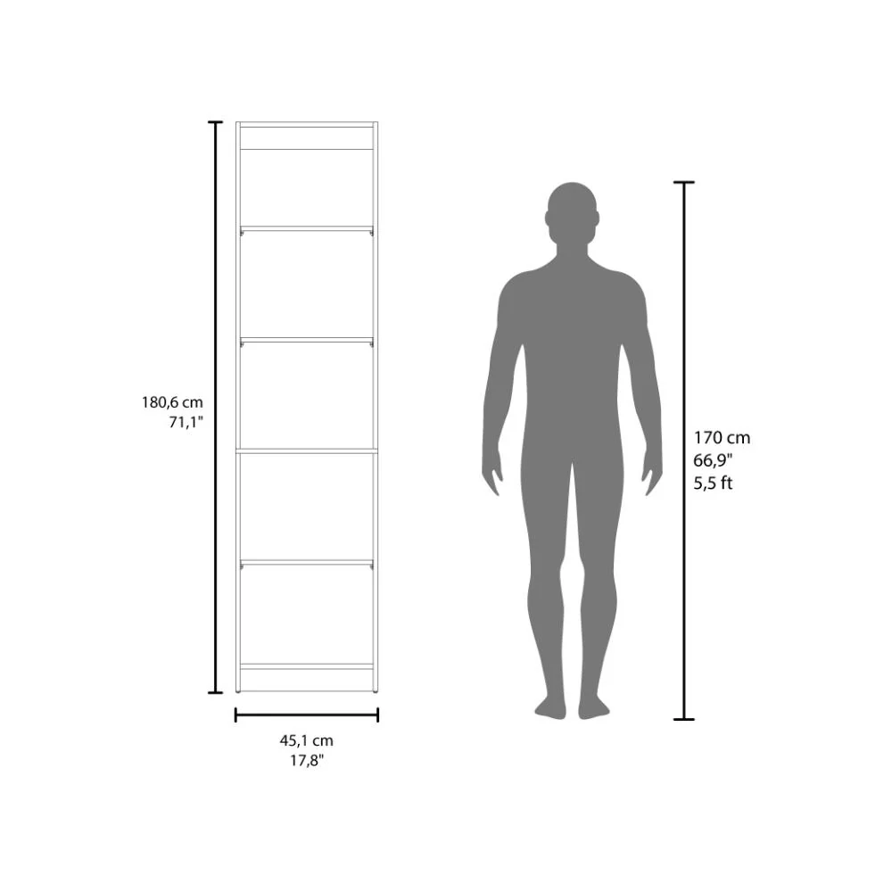 Biblioteca Home Eco, Fresno Europeo, con Cinco Entrepaños ZF - Imagen 6