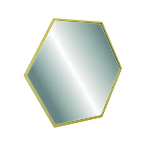 Espejo de pared - mdf - hexa dorado