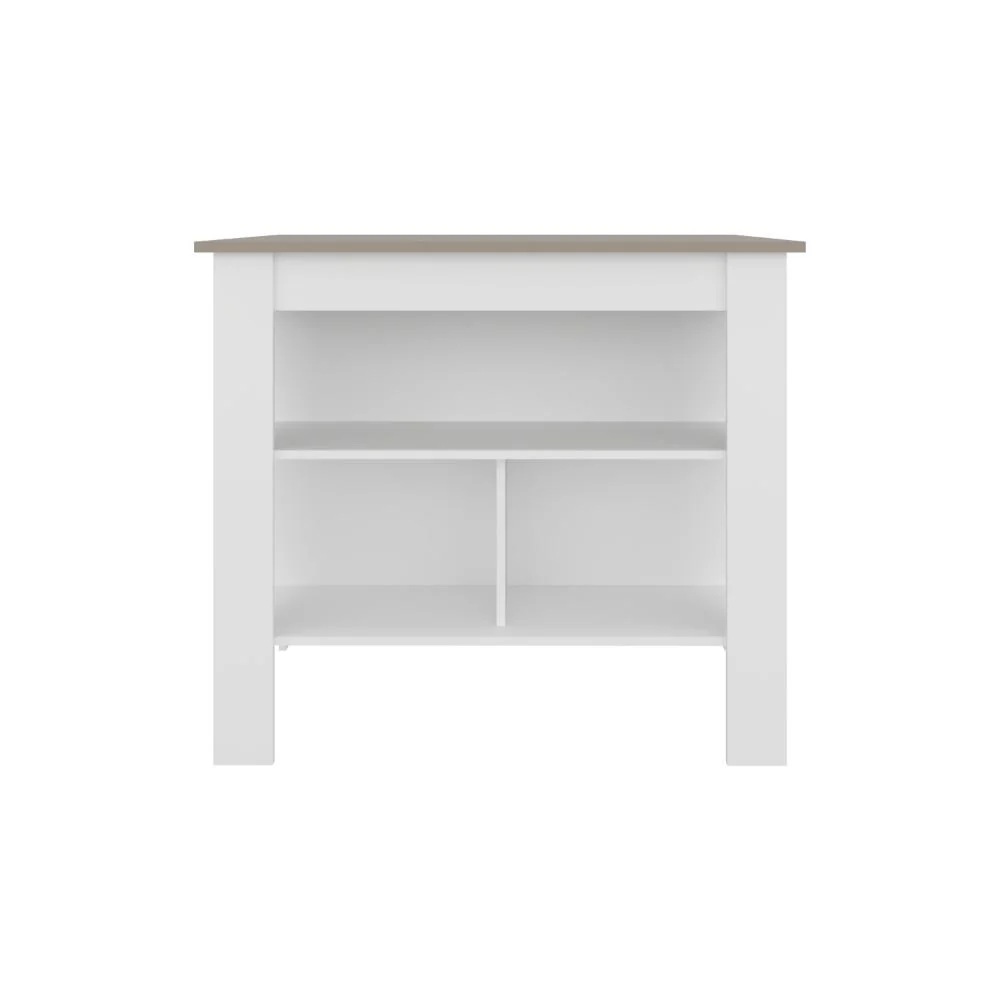 Barra de Cocina Burton, Blanco Duqueza y Cocoa, con amplia superficie en la mesa - Imagen 6