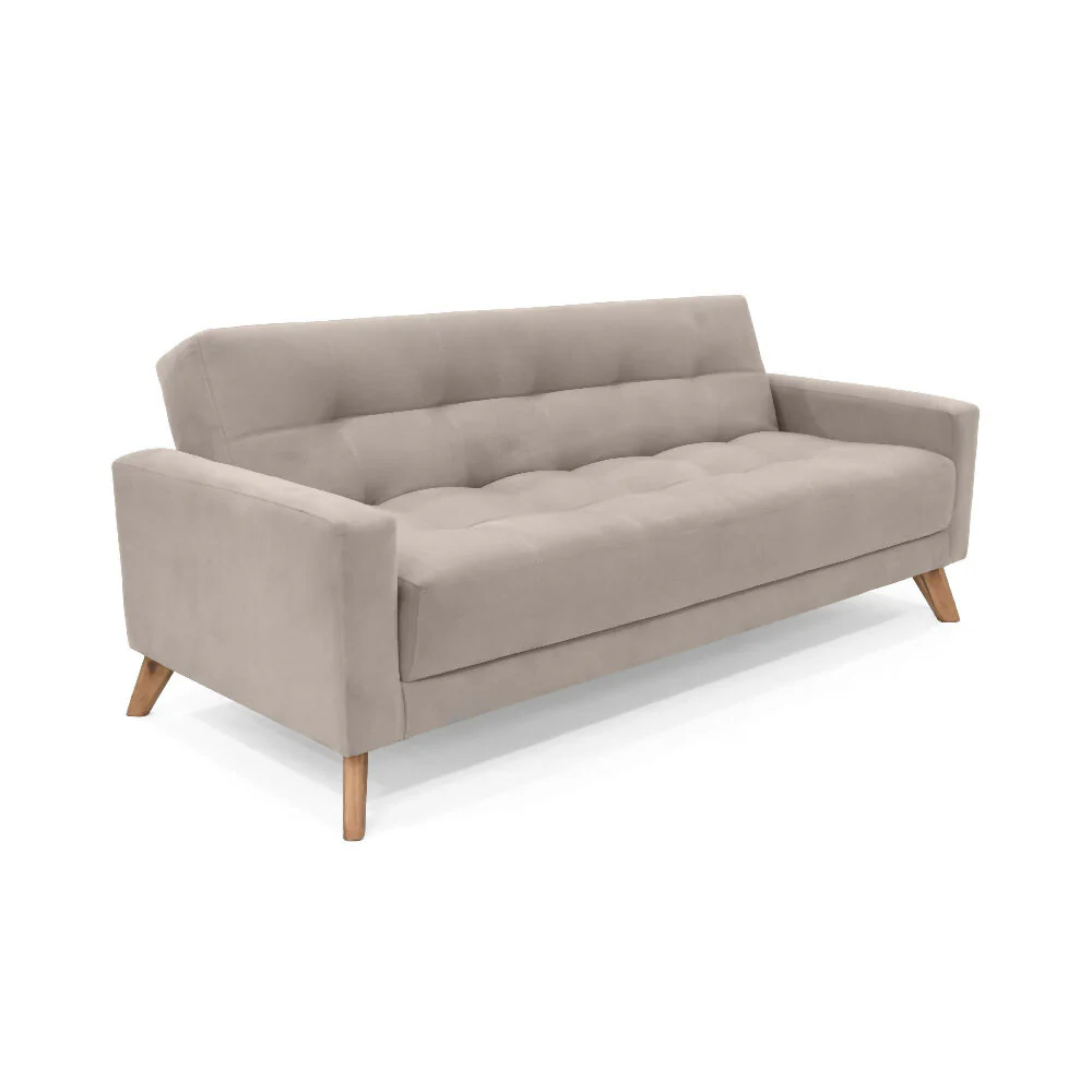 Sofa Cama Sahara Reclinable 3 Posiciones 206x90x82 Tela Taupe - Imagen 3